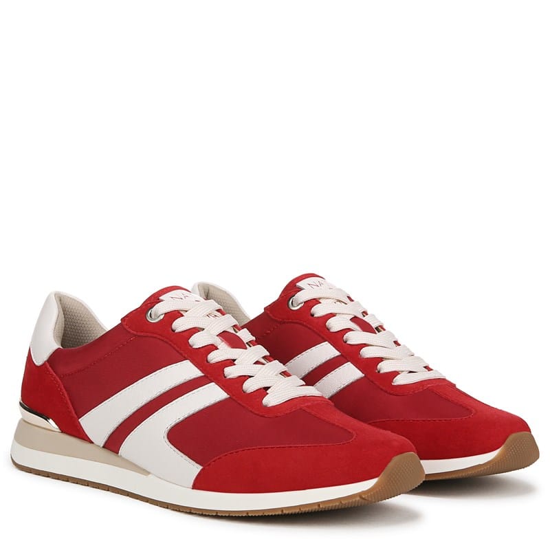 Naturalizer Women's Lorena Lace Up Sneakers (Deep Red Fabric & Suede) - Size 6.0 M