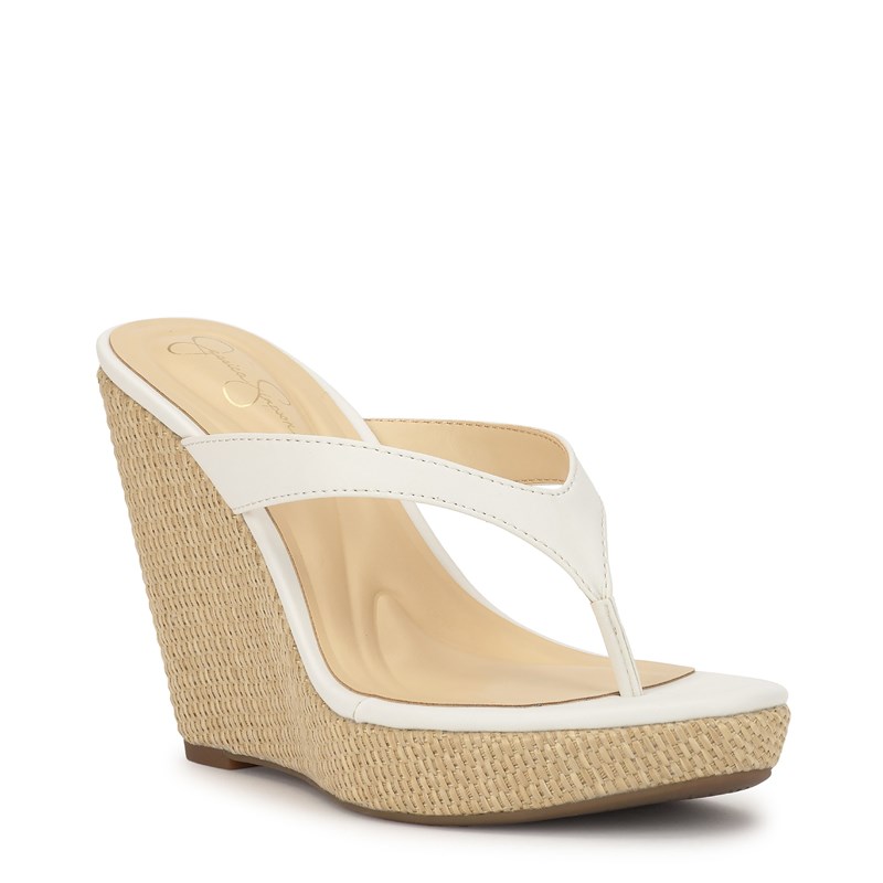 Jessica Simpson Women's Jyseta Thong Wedge Sandals (Bright White) - Size 11.0 M