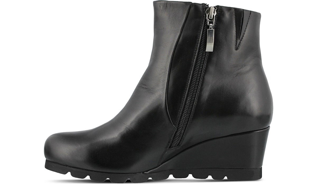 Spring Step Women's Ravel Wedge Bootie Black, Boots, Famous Footwear