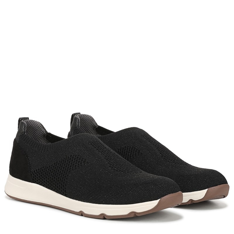 Bzees For Lifestride Women's Respect Slip On Sneakers (Black Knit Fabric) - Size 9.5 W