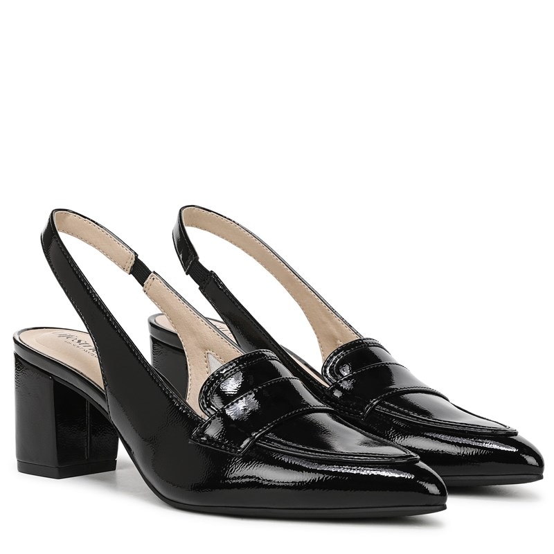 Lifestride Women's Angel Slingback Pump Shoes (Black Patent Leather) - Size 8.0 M