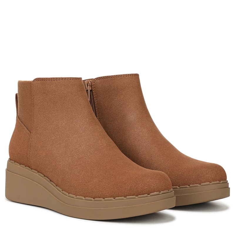 Lifestride Women's Dubliner Wedge Booties (Tan Microsuede) - Size 12.0 M