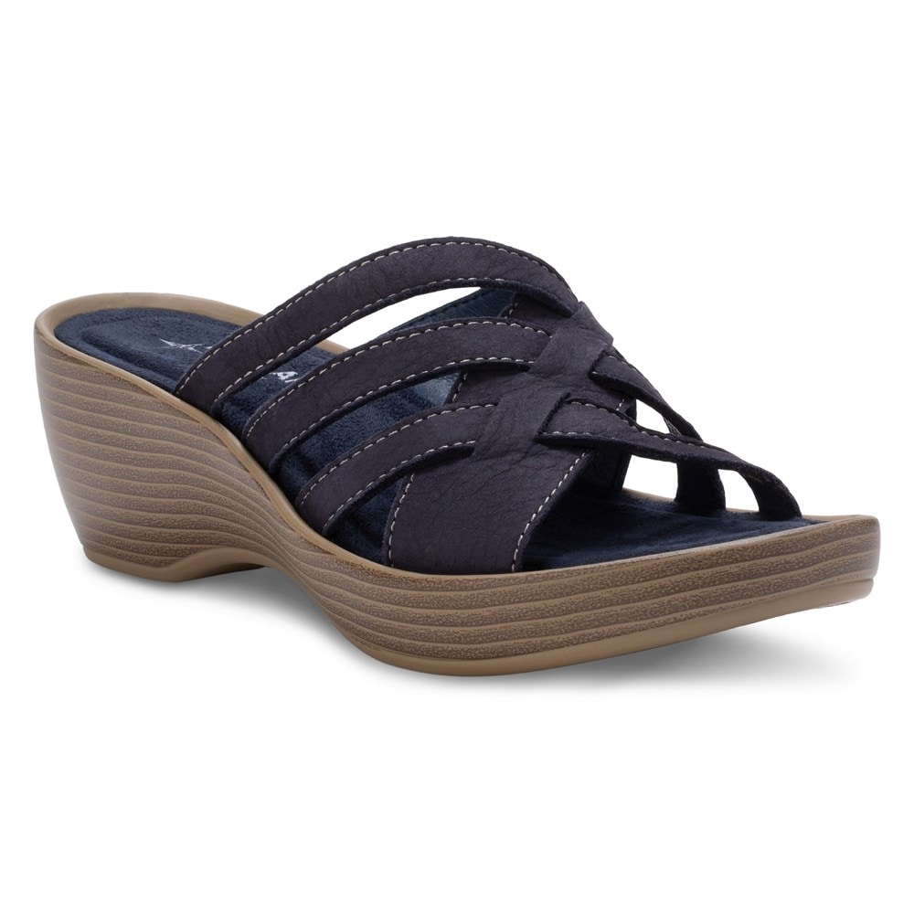 Eastland Women s Poppy Memory Foam Wedge Sandal Famous Footwear