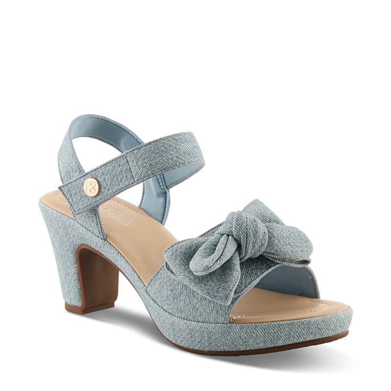 Patrizia Women's Bowdee Block Heel Dress Sandals (Light Denim Blue) - Size 39.0 M