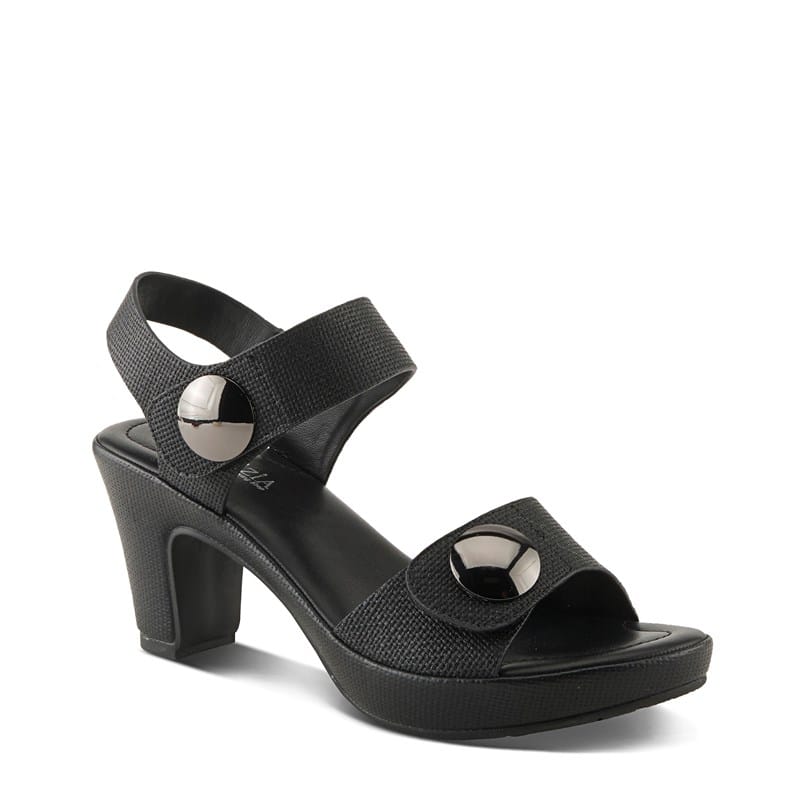 Patrizia Women's Dade-Woven Block Heel Dress Sandals (Black) - Size 35.0