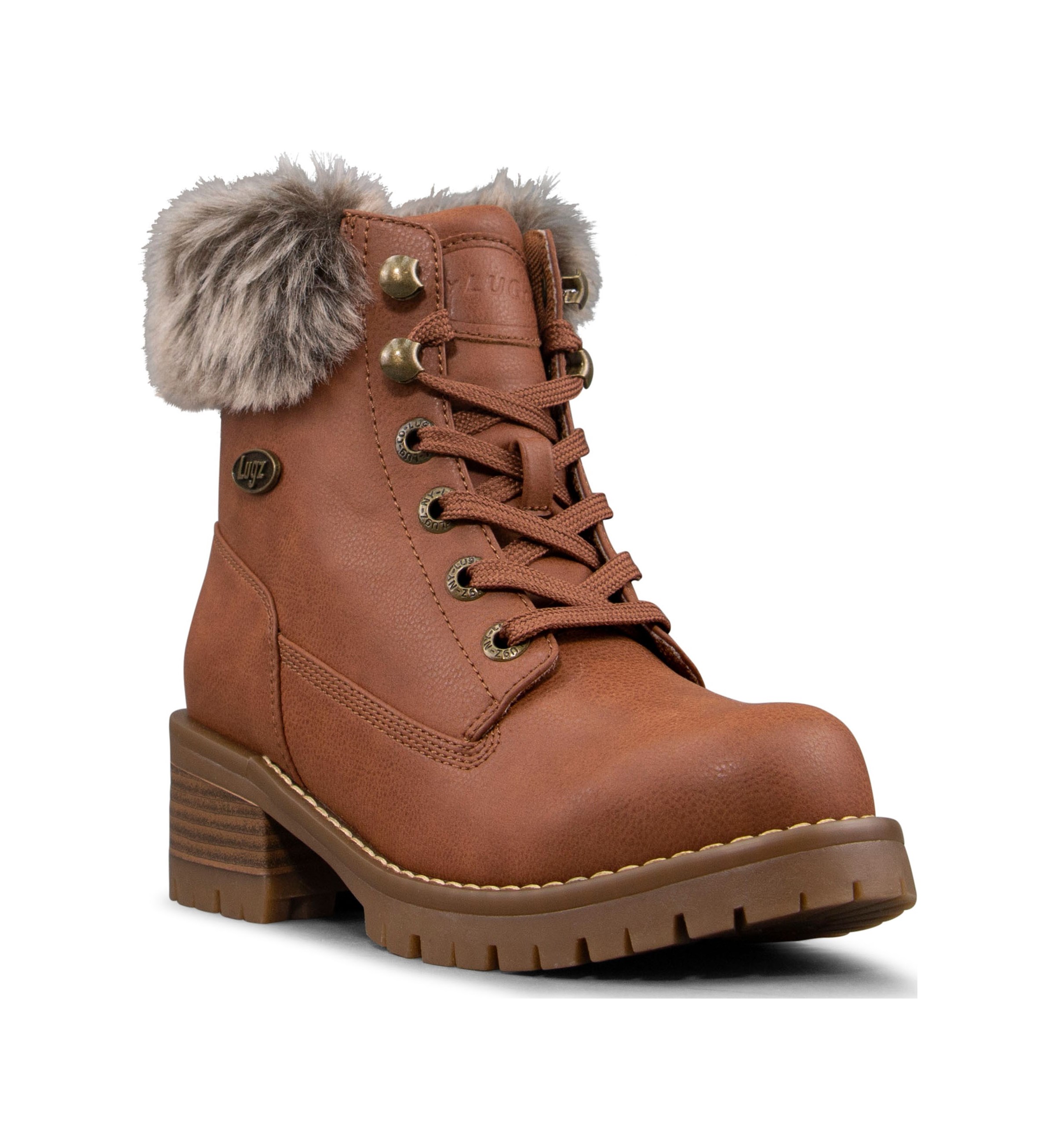 Lugz Women's Flirt Hi Block Heel Fur Boot | Famous Footwear