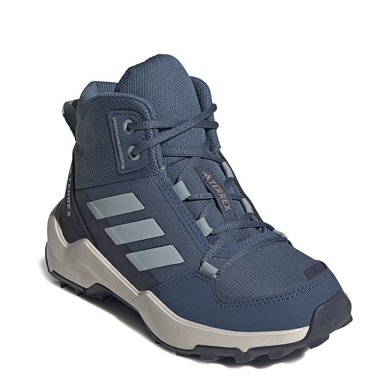 Adidas Kids' Terrex Ax4 Mid Hiking Shoe Little/Big Kid Shoes (Blue/ Grey/ Navy) - Size 5.5 M