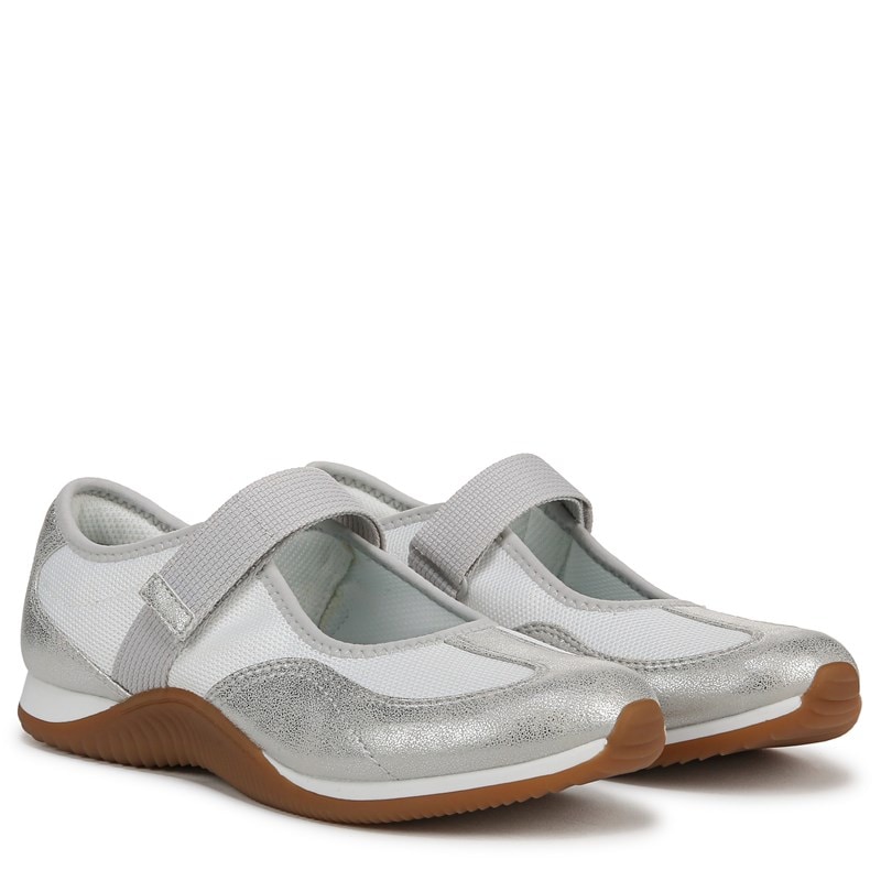 Dr. Scholl's Women's Goodie Mary Jane Sneakers (Silver/Silver Faux Leather) - Size 10.0 M