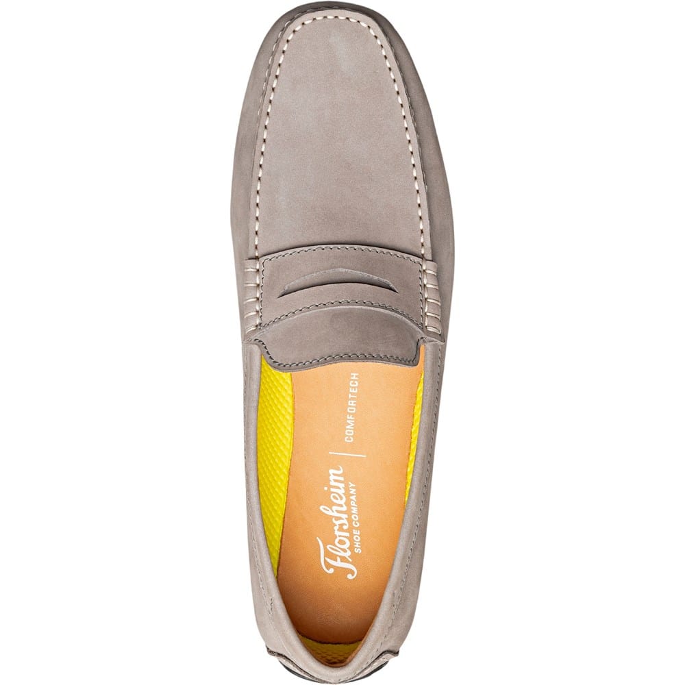 Florsheim Comfortech Mens 10D Gray Leather Penny Loafers Slip On Moc Toe Florsheim Motor Moc Toe Penny Drivers, Gray | Loafers  main image 2