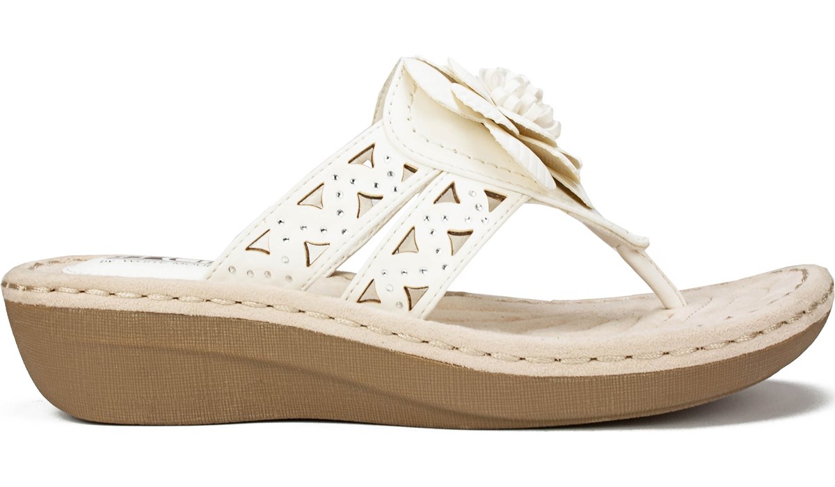 White mountain jeweled thong sandals sales