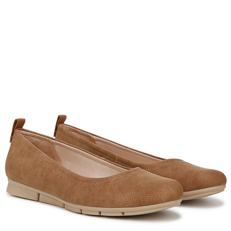 Dr. Scholl's Women's Timeless Slip On Flat Shoes (Honey Brown Faux Leather) - Size 9.5 M