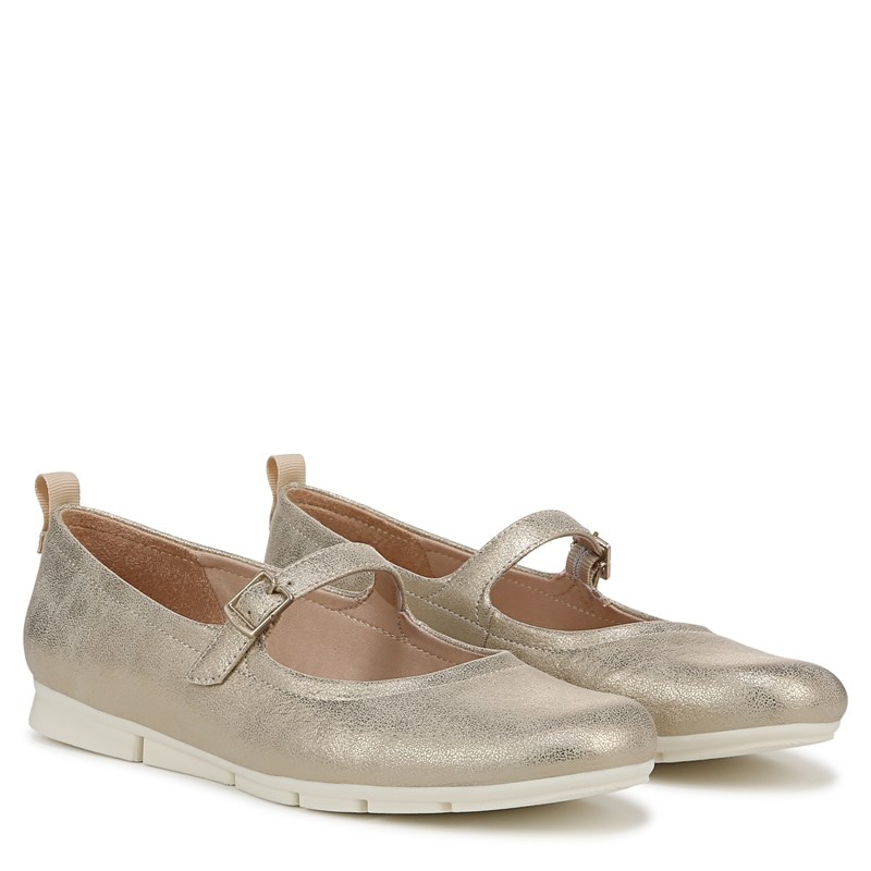 Dr. Scholl's Women's Timeless Mary Jane Flat Shoes (Gold Faux Leather) - Size 11.0 M