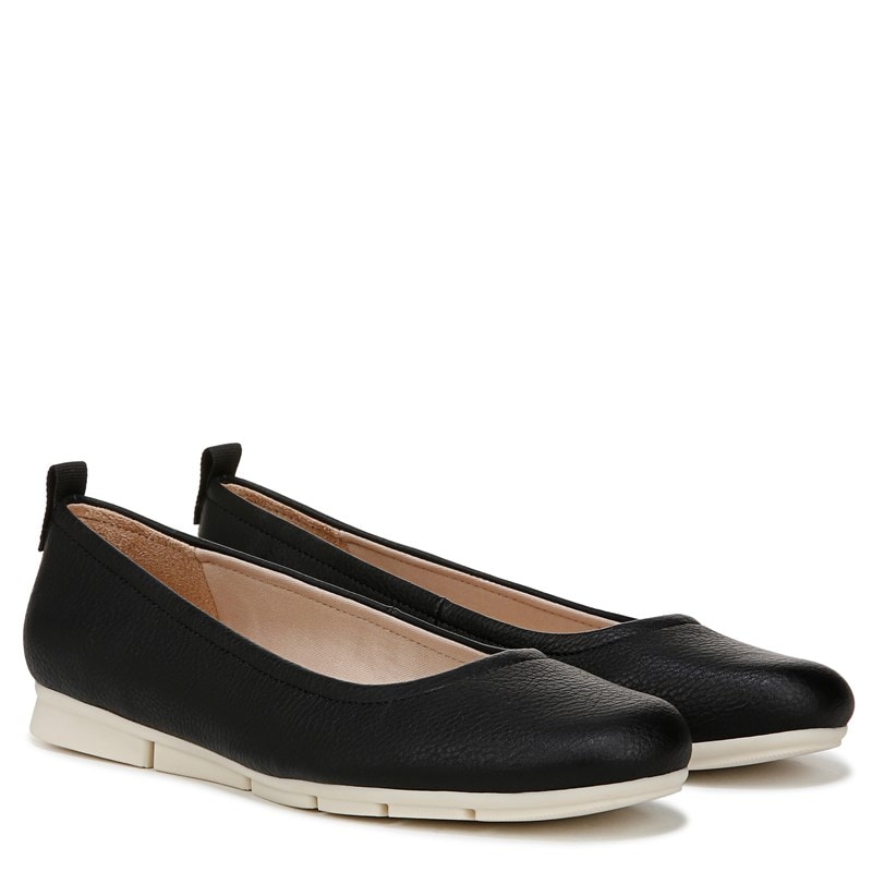 Dr. Scholl's Women's Timeless Slip On Flat Shoes (Black Faux Leather) - Size 8.5 M