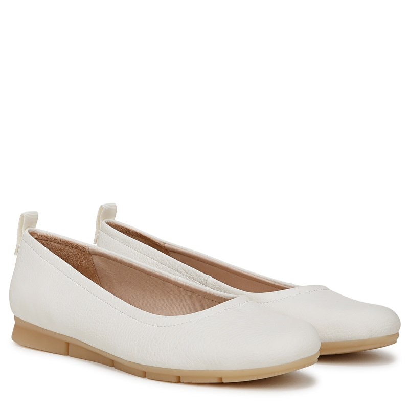 Dr. Scholl's Women's Timeless Slip On Flat Shoes (Off White Faux Leather) - Size 6.5 M