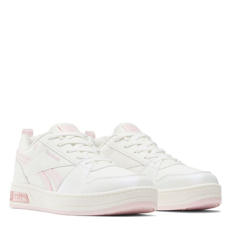 Reebok Kids' Royal Prime Step N Flash Sneaker Little/Big Kid Shoes (CHALK/CHALK/FROSTEDBERRY) - Size 2.5 M