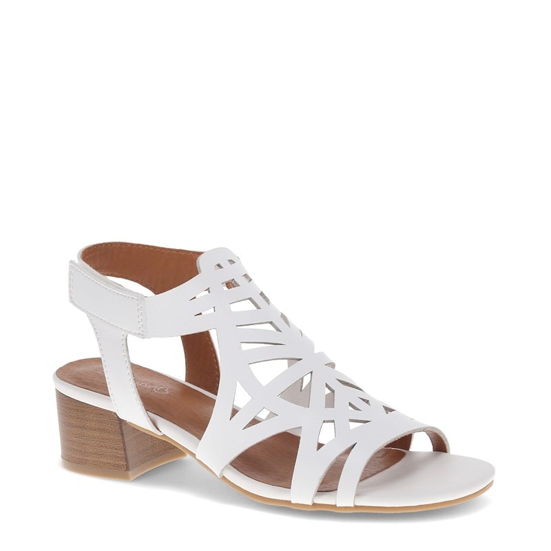 Baretraps Women's Velvet Block Heel Sandals (White) - Size 9.5 M