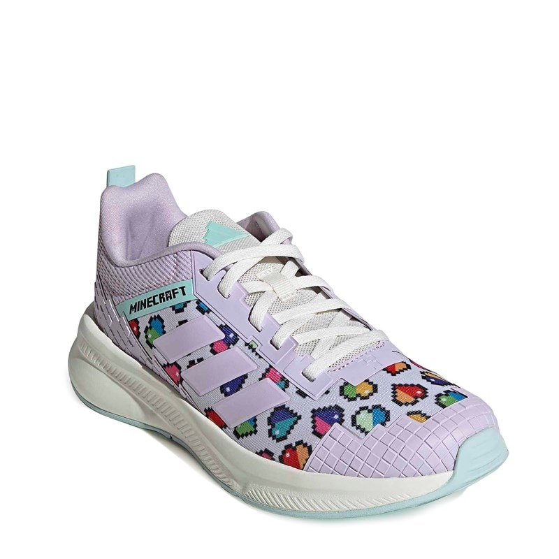 Adidas Kids' Minecraft Fortarun 4.0 Running Shoe Big Kid Shoes (Purple/Purple/Purple) - Size 4.5 M