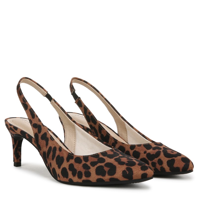Lifestride Women's Annalise Slingback Pump Shoes (Brown Multi Fabric) - Size 8.0 W