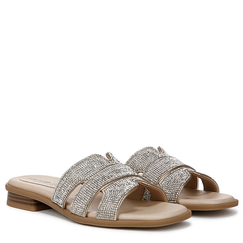 Lifestride Women's Royalty Bling Sandals (Gold Faux Leather) - Size 10.0 W