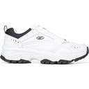 White/Navy Leather