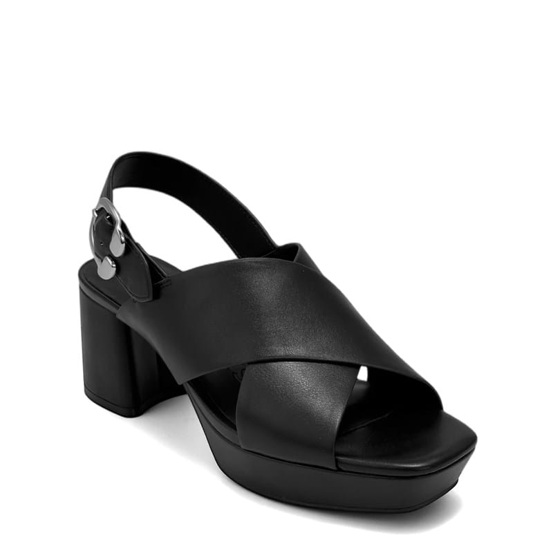 Aerosoles Women's Pura Medium/Wide Platform Block Heel Sandals (Black) - Size 10.0
