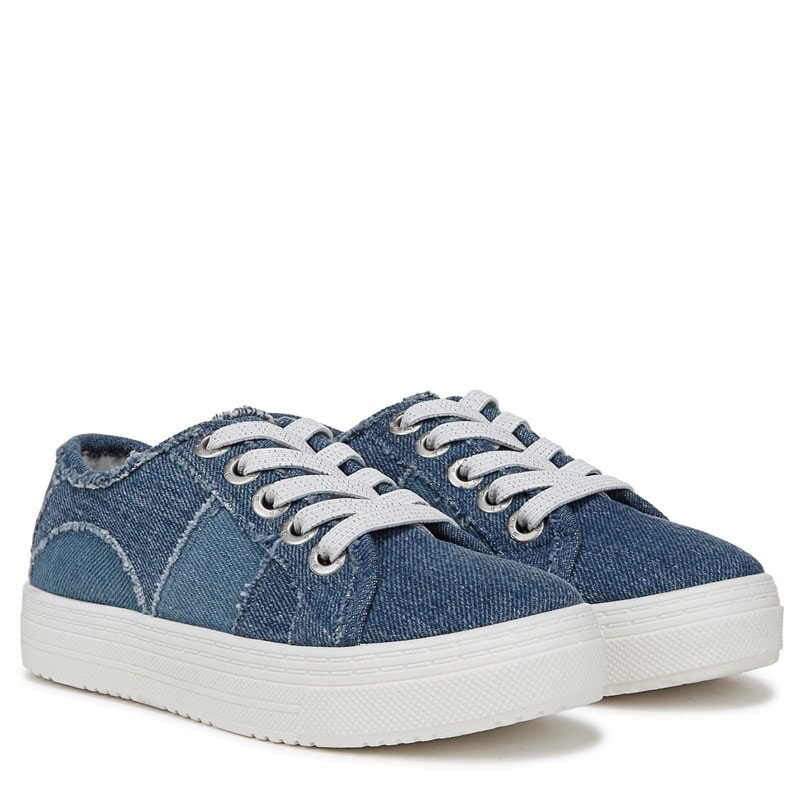 Blowfish Malibu Kids' Super Smile-K Platform Sneaker Little/Big Kid Shoes (Blue Denim Fabric) - Size 12.0 M
