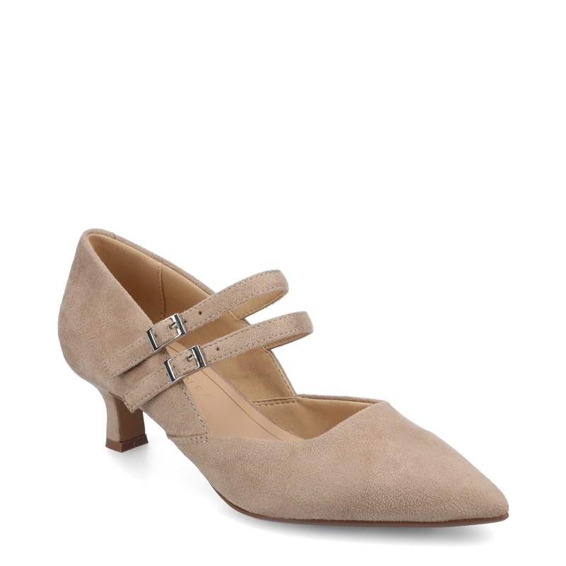 Journee Women's Carnation Mary Jane Pump Shoes (Nude/Suede) - Size 6.5 W