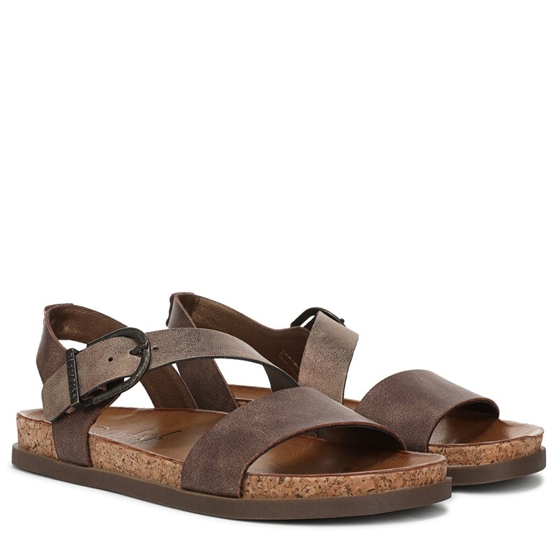 Blowfish Malibu Women's Lance Footbed Flat Sandals (Walnut Faux Leather) - Size 8.0 M