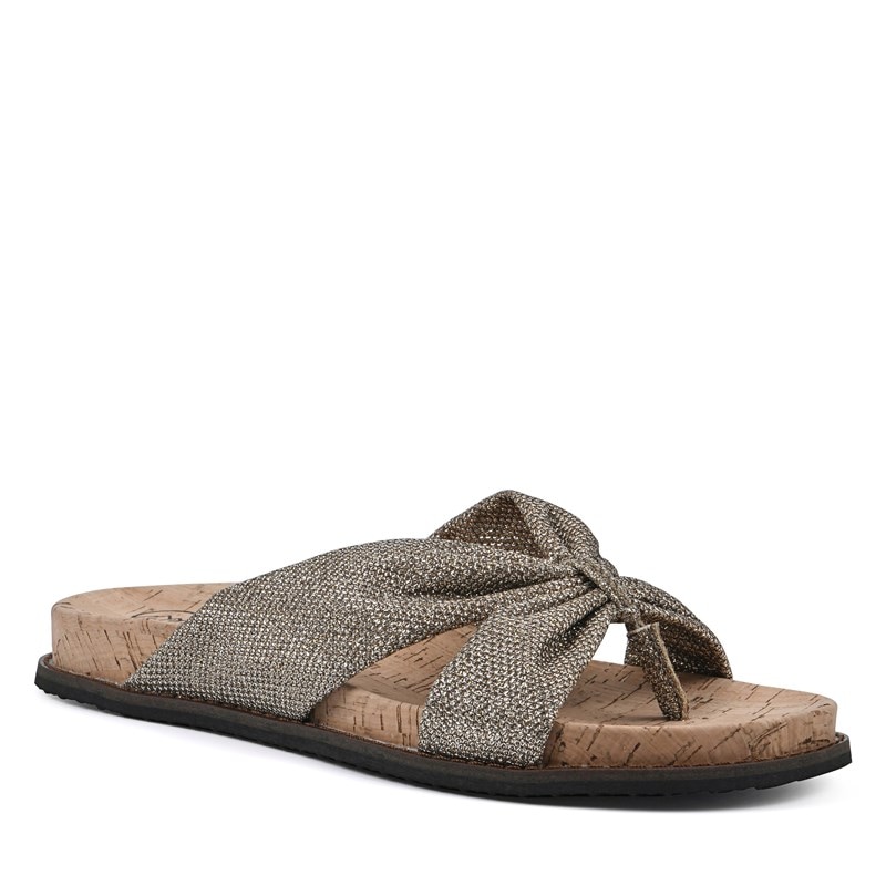 White Mountain Women's Malanga Flip Flop Sandals (Light Gold/Glitter/Fabric) - Size 7.0 M