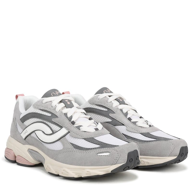 Ryka Women's Ultimate X Sneakers (Paloma Grey Suede/Mesh) - Size 6.5 W