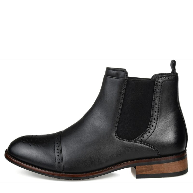 Vance Co. Garrett Men's Cap Toe Chelsea Boot - Black