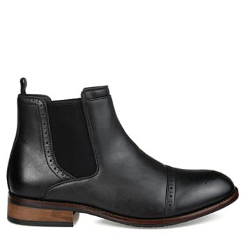Vance Co. Garrett Men's Cap Toe Chelsea Boot - Black
