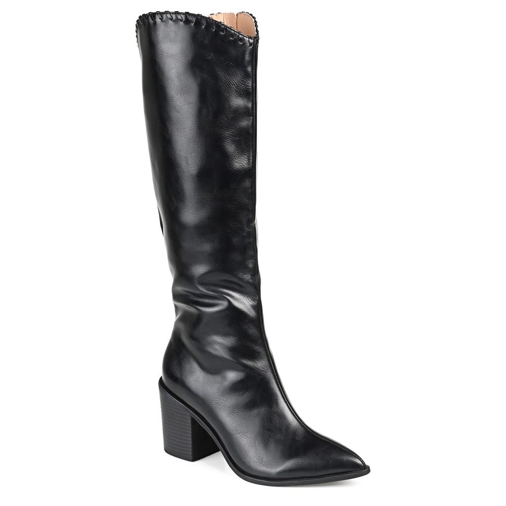 Journee Collection Women's Mid-Calf Slouch Boots - Round Toe, Wide Calf Option, Taupe, 2.25" Block Heel - View #8