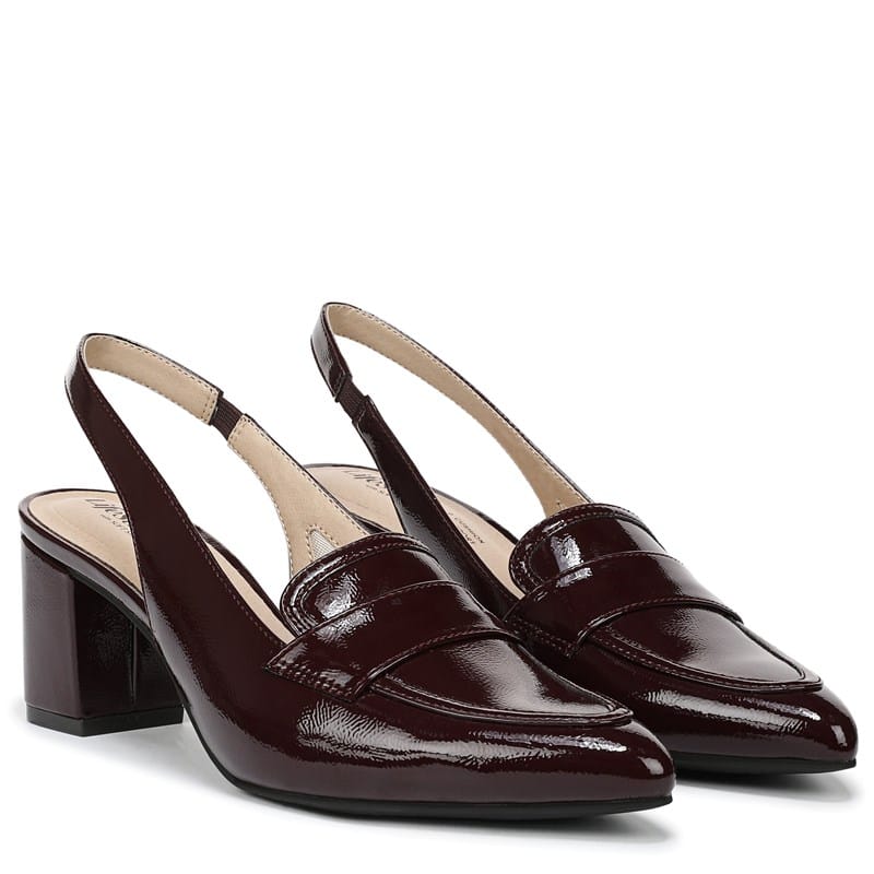 Lifestride Women's Angel Slingback Pump Shoes (Chocolate Plum Patent Leather) - Size 7.5 M