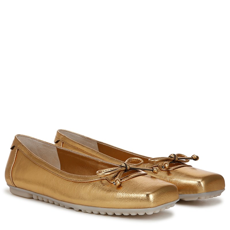 Franco Sarto Women's Imara Ballet Flat Shoes (Gold Faux Leather) - Size 5.5 M