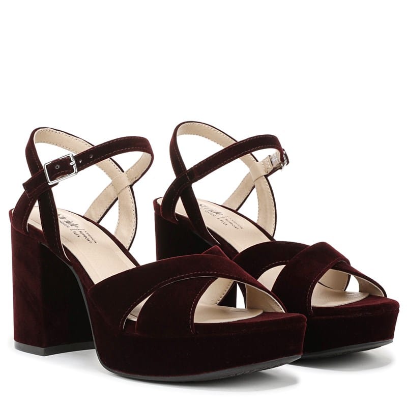 Lifestride Women's Alice Dress Sandals (Chocolate Plum Velvet) - Size 5.0 M