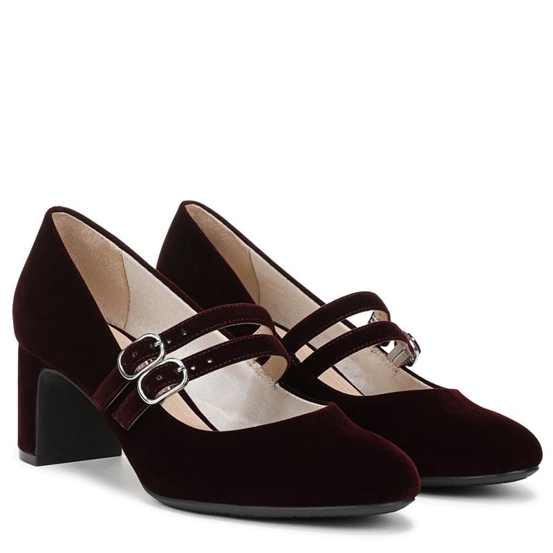 Lifestride Women's True Mary Jane Pump Shoes (Chocolate Plum Velvet) - Size 11.0 W