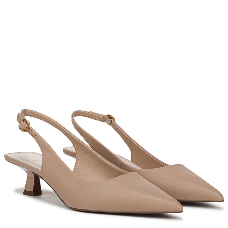 Franco Sarto Women's Jaden Slingback Shoes (Nude Beige Faux Leather) - Size 10.0 W