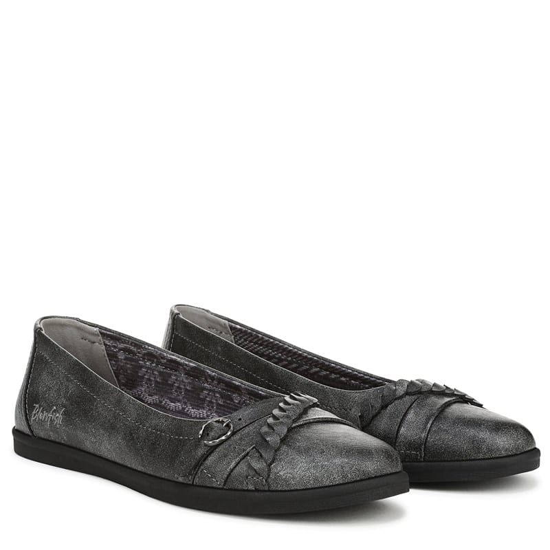 Blowfish Malibu Women's Parisan Ballet Flat Shoes (Charcoal Faux Leather) - Size 10.0