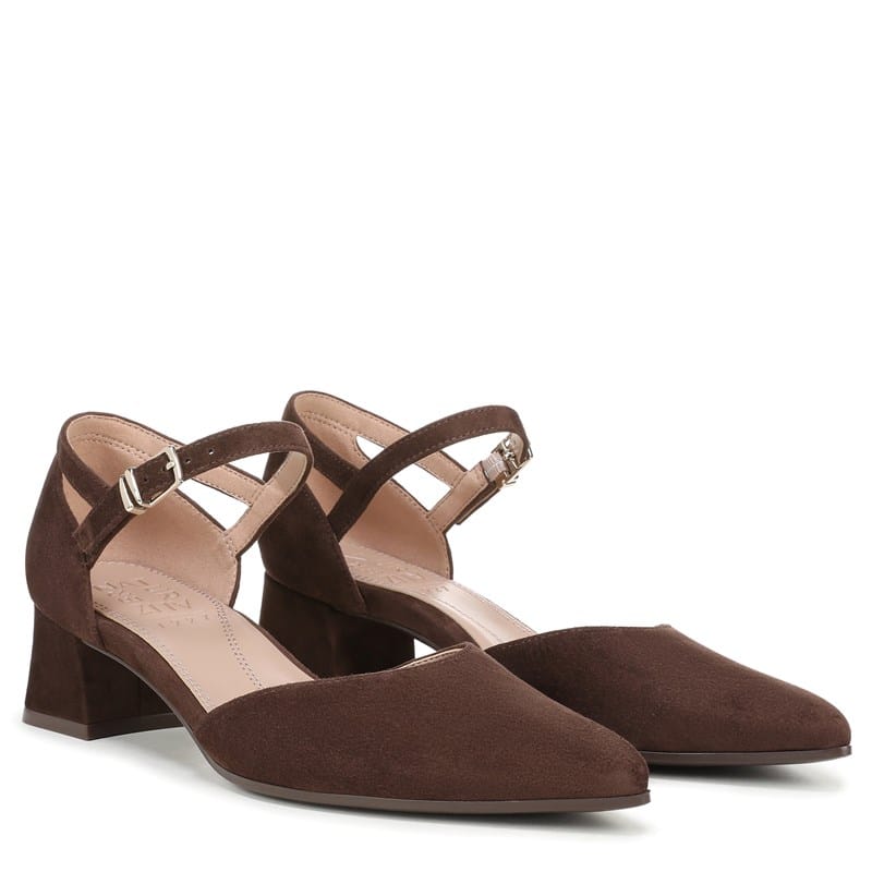 Naturalizer Women's Maddox Strappy Pump Shoes (Chocolate Bar Brown Suede) - Size 7.5 W