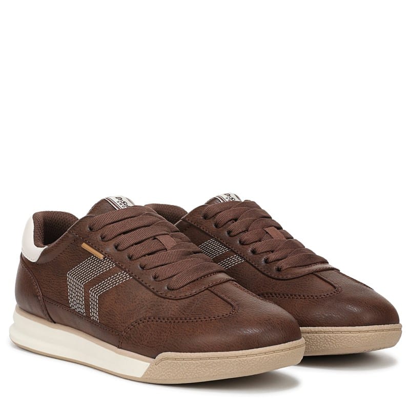 Dr. Scholl's Women's Throwback Retro Sneakers (Walnut Brown Faux Leather) - Size 7.0 M