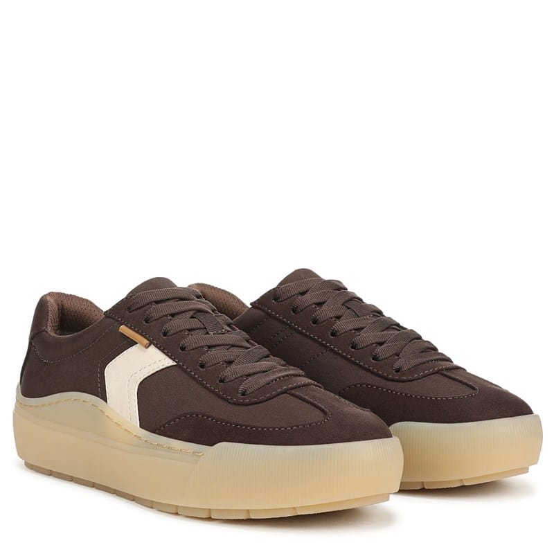 Dr. Scholl's Women's Time Off Win Lace Sneakers (Chocolate Brown Microsuede) - Size 10.0 W