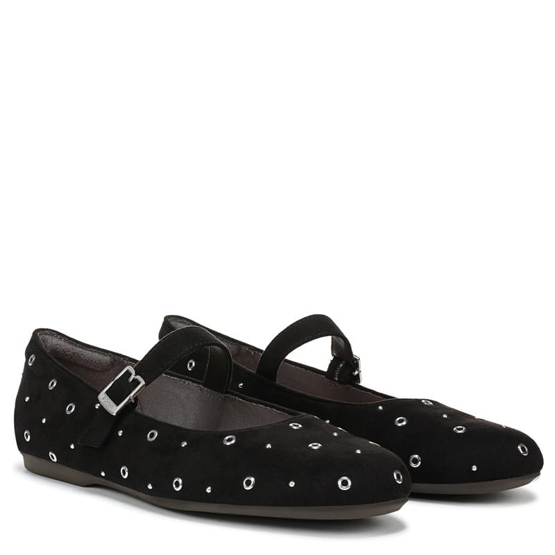 UPC 199603818379 product image for Dr. Scholl's Women's Wexley Jane Mary Jane Ballet Flat Shoes (Black Stud Microsu | upcitemdb.com