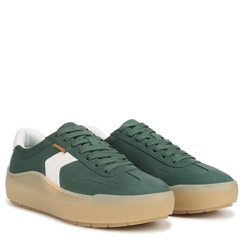 Dr. Scholl's Women's Time Off Win Lace Sneakers (Game Day Green Microsuede) - Size 10.0 W