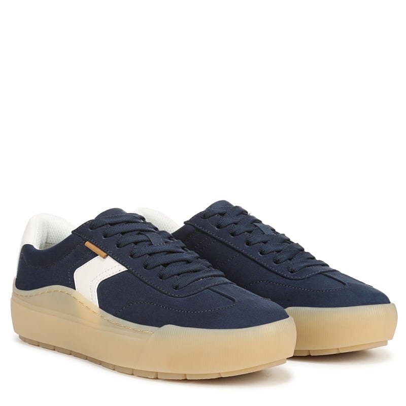 Dr. Scholl's Women's Time Off Win Lace Sneakers (Letterman Navy Microsuede) - Size 6.0 M