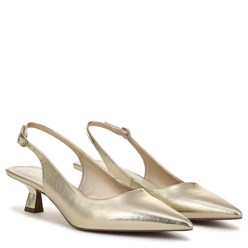 Franco Sarto Women's Jaden Slingback Shoes (Platino Gold Faux Leather) - Size 9.0 M