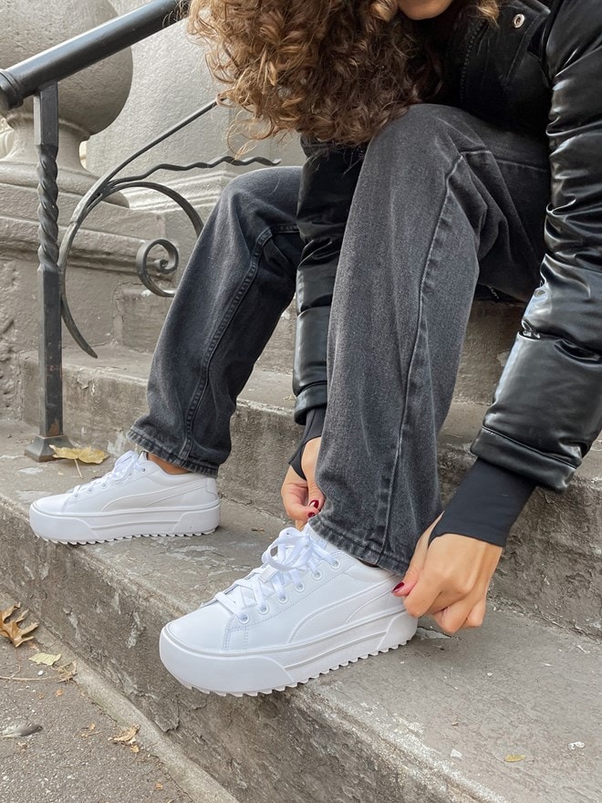 puma platform white sneakers