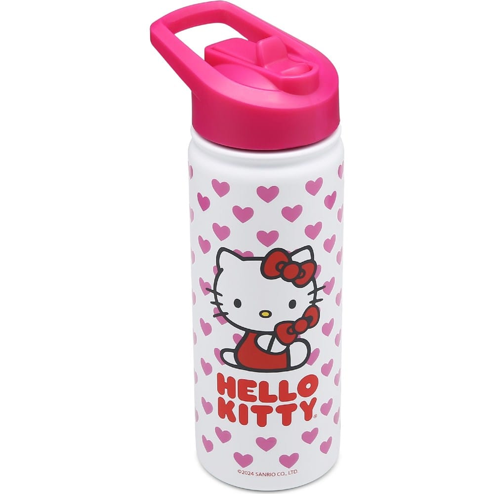 Hello Kitty Flip Straw 20 oz Water Bottle Shoes (Hello Kitty White/Pink) - Size 0.0 OT