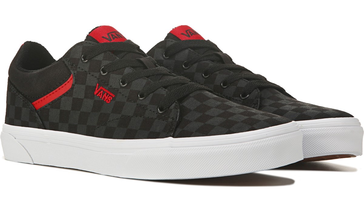 vans shoes for boys black and red