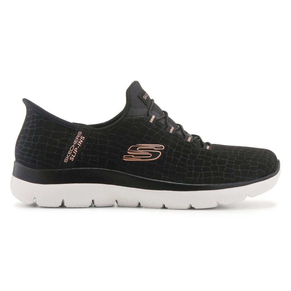 skechers rose gold slip on